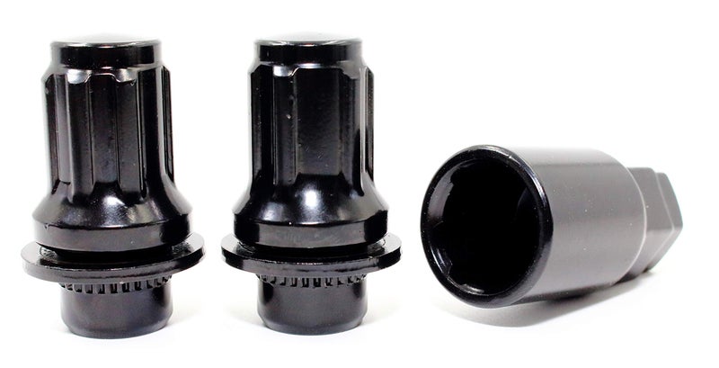 Veritek Performance Set of 4 Veritek 12x1.5mm 1.87 Inch 47mm Length 13/16 Hex OEM Factory Mag Washer Style Black Wheel Locks for Toyota Tacoma 4 Runner SR5 Pre-Runner TRD Off-Road Limited OEM Replacement - Image 2